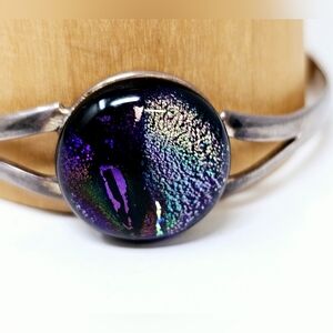 Dichroic Glass Sterling silver Bracelet
